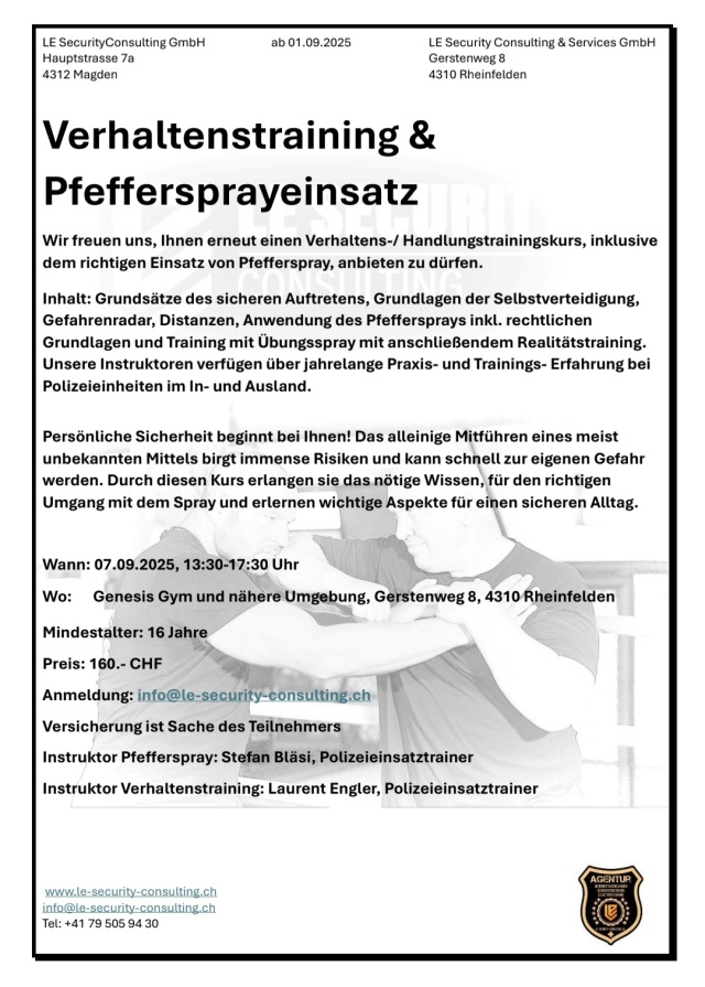 Verhaltenstraining & Pfeffersprayeinsatz - 